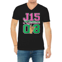 Womens J15 Nineteen 08 Founder's Day Aka Women Hand Sign V Neck T Shir V-neck Tee | Artistshot