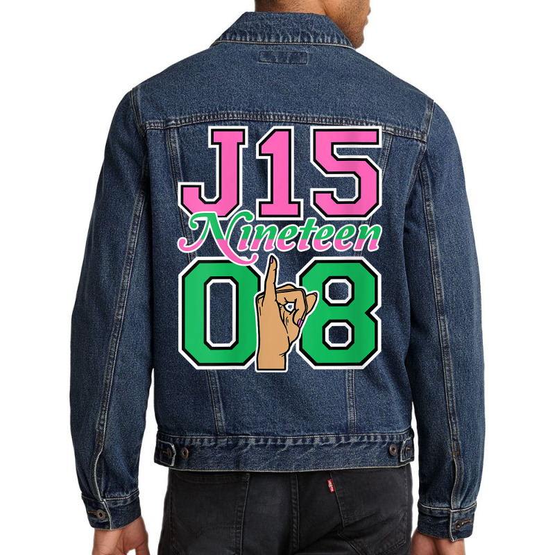 Womens J15 Nineteen 08 Founder's Day Aka Women Hand Sign V Neck T Shir Men Denim Jacket | Artistshot