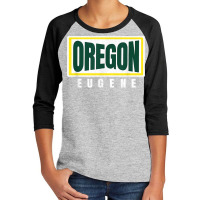 Eugene Greenyellow Retro Striped Eugene Oregon Fun Hometown T Shirt Youth 3/4 Sleeve | Artistshot