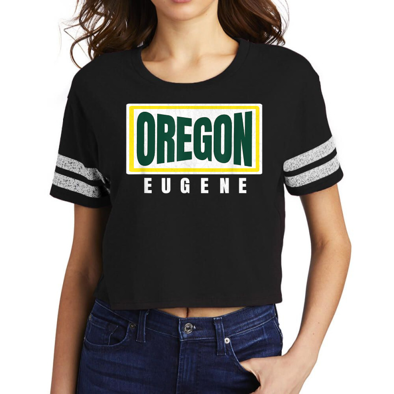 Eugene Greenyellow Retro Striped Eugene Oregon Fun Hometown T Shirt Scorecard Crop Tee by angellacz6cstu | Artistshot