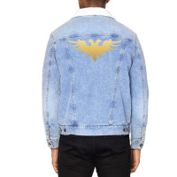 Golden Two Headed Eagle Medieval Empire Symbol Wargaming Essential Unisex Sherpa-lined Denim Jacket | Artistshot