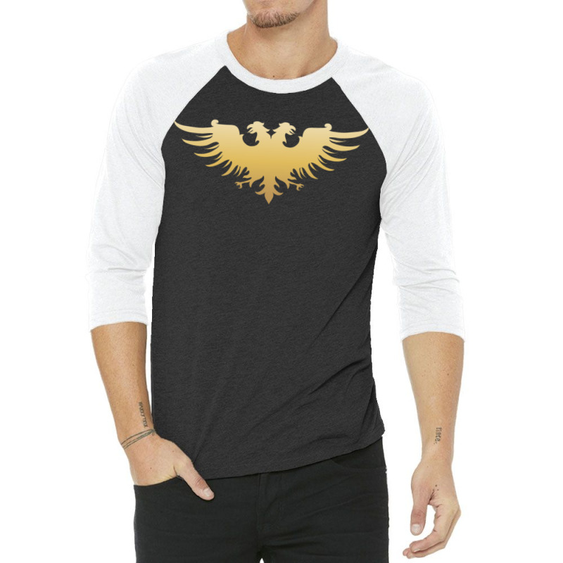 Golden Two Headed Eagle Medieval Empire Symbol Wargaming Essential 3/4 Sleeve Shirt by NancyAllen | Artistshot