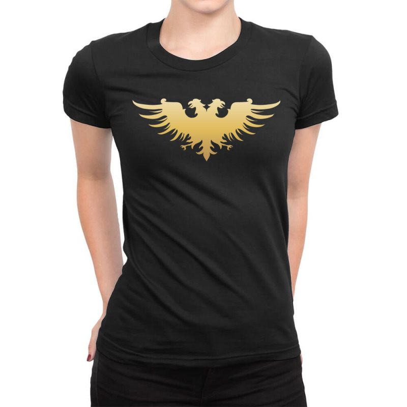 Golden Two Headed Eagle Medieval Empire Symbol Wargaming Essential Ladies Fitted T-Shirt by NancyAllen | Artistshot