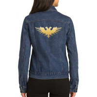 Golden Two Headed Eagle Medieval Empire Symbol Wargaming Essential Ladies Denim Jacket | Artistshot