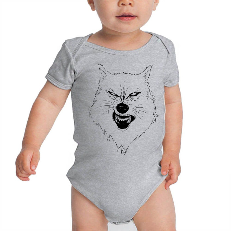 Angry Wolf Baby Bodysuit by Sketchfunart | Artistshot