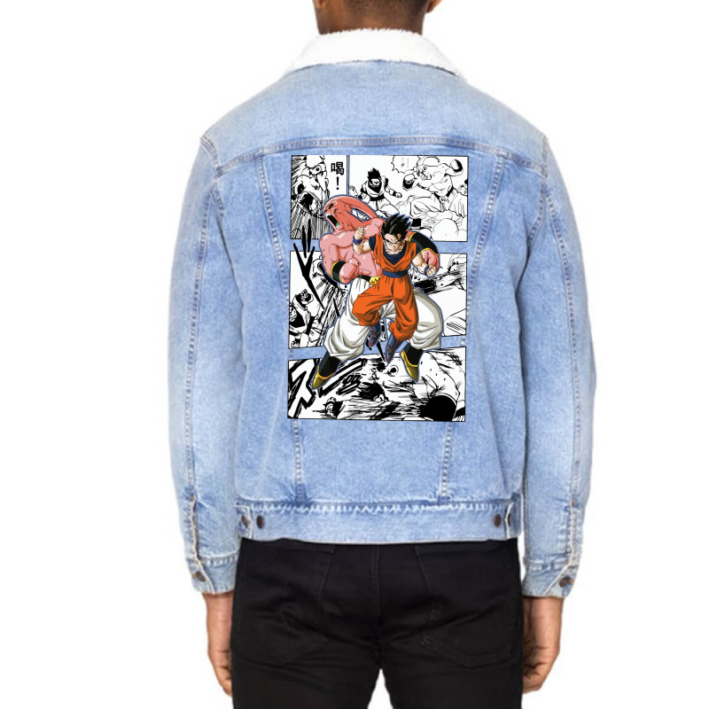 Gohan Vs Majin Bu Unisex Sherpa-Lined Denim Jacket by glealcongerj | Artistshot