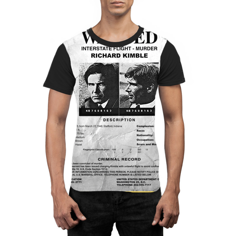 Wanted Fugitive Flyer R Kimble Graphic T-shirt | Artistshot