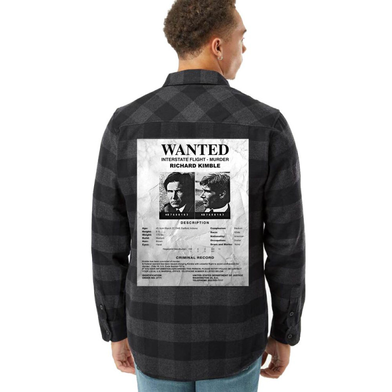 Wanted Fugitive Flyer R Kimble Flannel Shirt | Artistshot