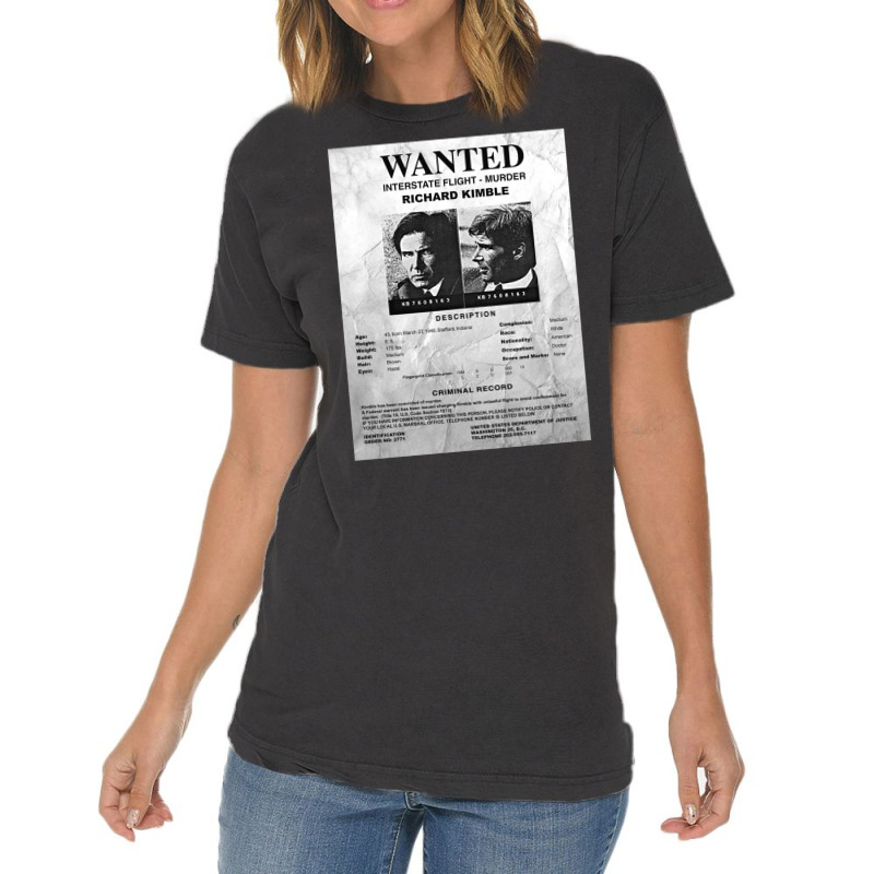 Wanted Fugitive Flyer R Kimble Vintage T-shirt | Artistshot