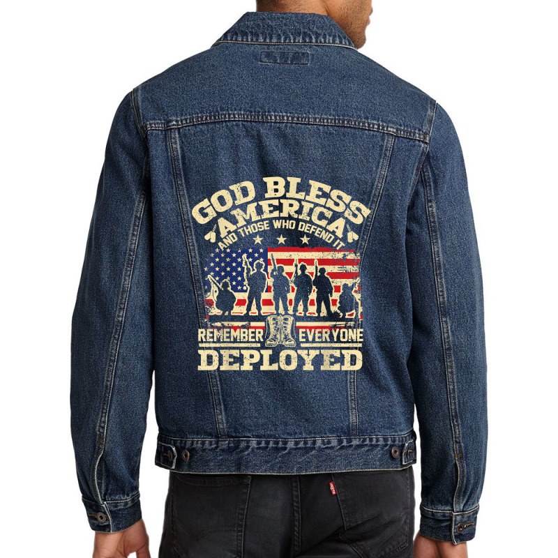 Red Friday God Bless America Remember Everyone Deployed Men Denim Jacket | Artistshot