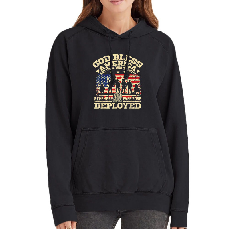 Red Friday God Bless America Remember Everyone Deployed Vintage Hoodie | Artistshot