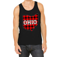 Red Plaid State Of Ohio Pride Striped Graphic Design Tank Top | Artistshot