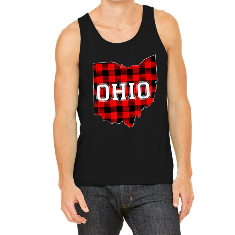 Red Plaid State Of Ohio Pride Striped Graphic Design Tank Top | Artistshot