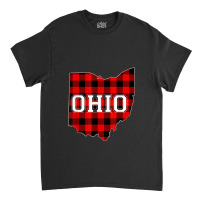 Red Plaid State Of Ohio Pride Striped Graphic Design Classic T-shirt | Artistshot