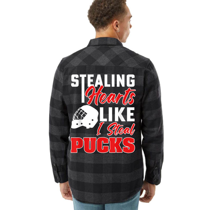 Stealing Heart Like I Steal Pucks Valentines Day Hockey Kids T Shirt Flannel Shirt | Artistshot