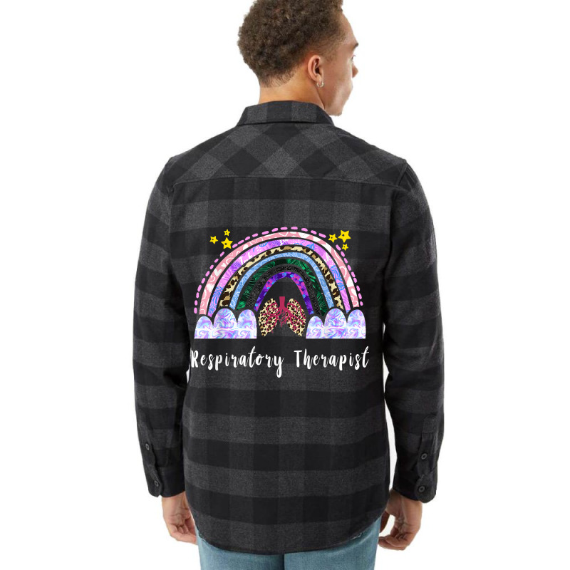 Respiratory Therapist Rainbow Lung Leopard Therapy Flannel Shirt | Artistshot