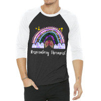 Respiratory Therapist Rainbow Lung Leopard Therapy 3/4 Sleeve Shirt | Artistshot