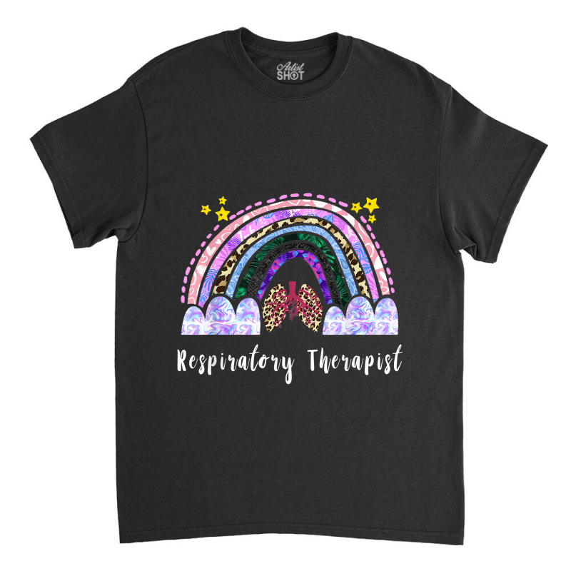 Respiratory Therapist Rainbow Lung Leopard Therapy Classic T-shirt | Artistshot