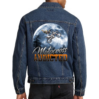 Motocross Addicted Men Denim Jacket | Artistshot