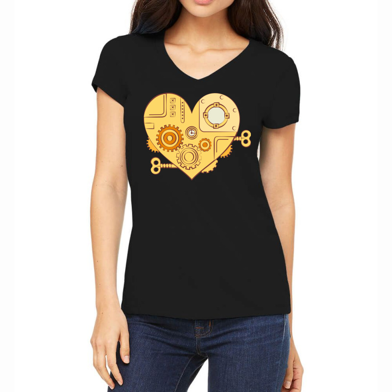 Machine Heart Women's V-Neck T-Shirt by April Shop | Artistshot