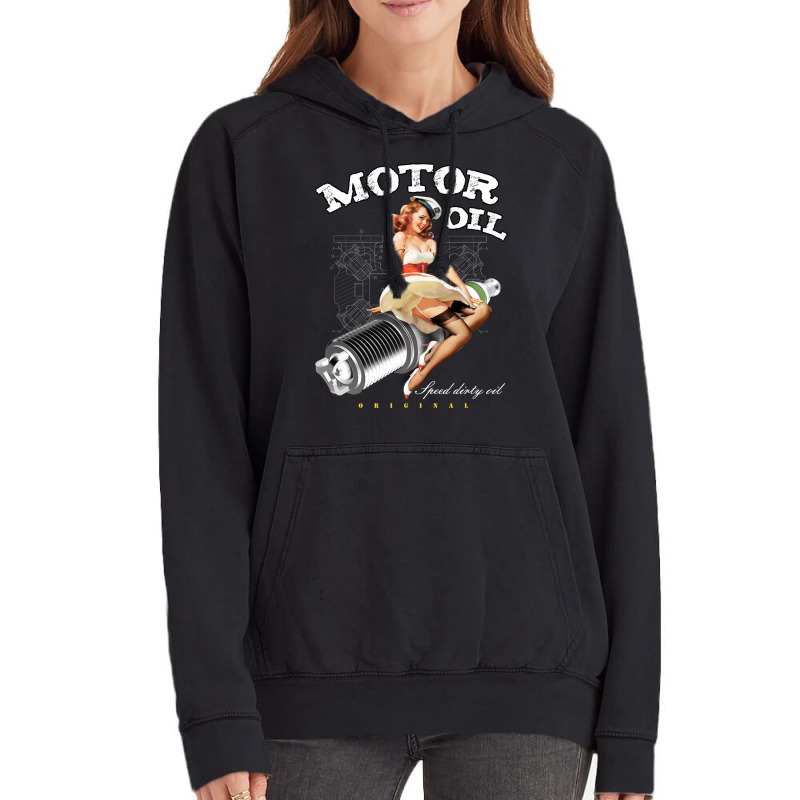 Motor Oil Girl Vintage Hoodie by uezawataish2 | Artistshot