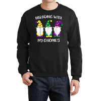 Parading With My Gnomies Mardi Gras Funny Gifts T Shirt Crewneck Sweatshirt | Artistshot