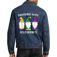 Parading With My Gnomies Mardi Gras Funny Gifts T Shirt Men Denim Jacket | Artistshot