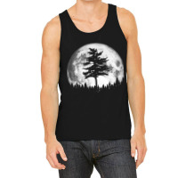 Retro Full Moon & Minimalist Pine Tree Vintage Graphic Pullover Hoodie Tank Top | Artistshot