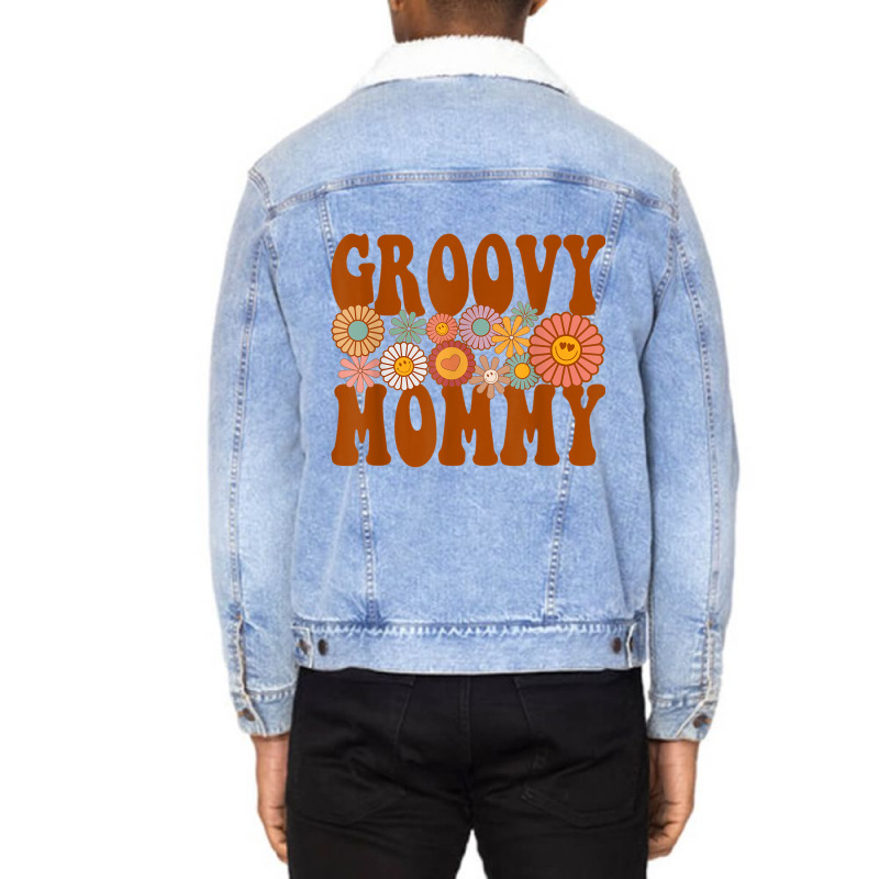 Retro Groovy Mommy Matching Family 1st Birthday Party Unisex Sherpa-lined Denim Jacket | Artistshot