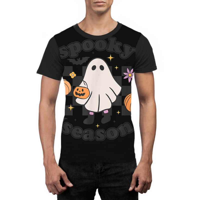 Retro Groovy Spooky Season Halloween Ghost Boo Fall Autumn Graphic T-shirt | Artistshot