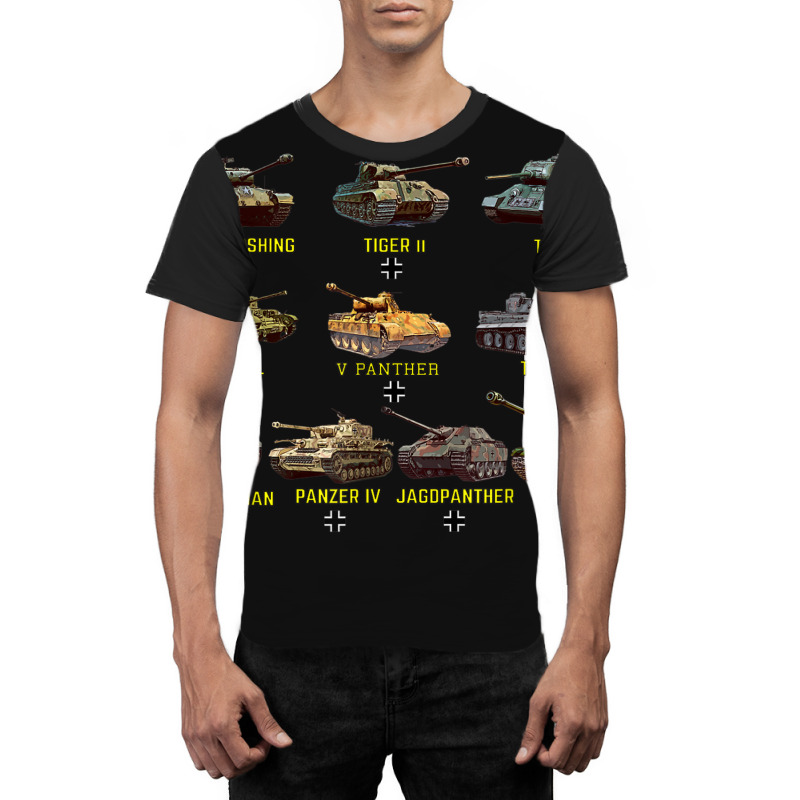 Top Ten Best Ww2 Tanks M4 Sherman Panzer Iv Tiger Ii T-34 Graphic T-shirt by RobertRayColton | Artistshot