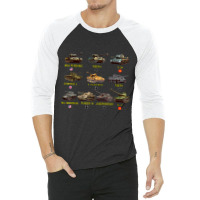 Top Ten Best Ww2 Tanks M4 Sherman Panzer Iv Tiger Ii T-34 3/4 Sleeve Shirt | Artistshot