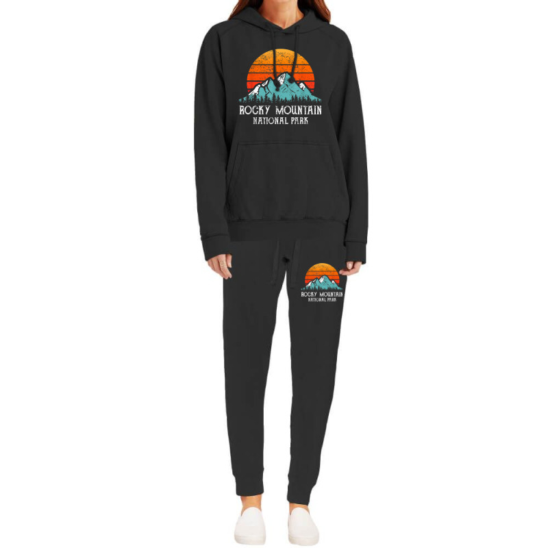 Retro Rocky Mountain National Park Distressed Rocky Mountain Hoodie & Jogger Set | Artistshot