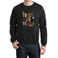 Retro Trick Or Teach Teacher Halloween Costume Men Women Crewneck Sweatshirt | Artistshot