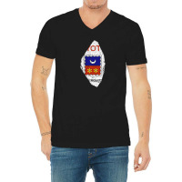 Mayotte Map Flag Drawing Line Art V-neck Tee | Artistshot