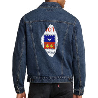 Mayotte Map Flag Drawing Line Art Men Denim Jacket | Artistshot