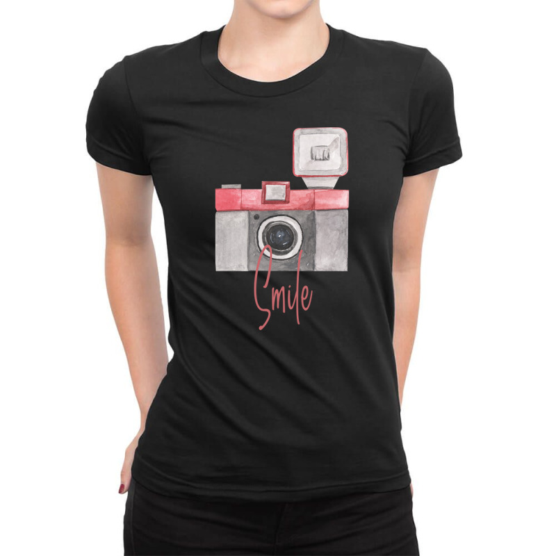 Smile Camera For Photographers Ladies Fitted T-Shirt by Atep | Artistshot