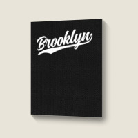 Brooklyn New York Cool Ny Retro 1970s Dark Pullover Hoodie Portrait Canvas Print | Artistshot