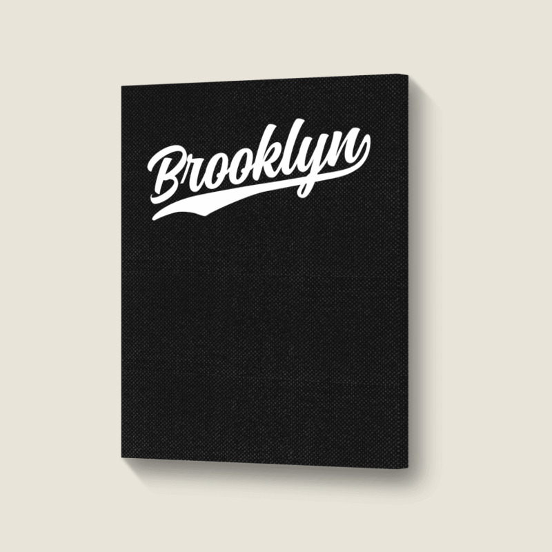 Brooklyn New York Cool Ny Retro 1970s Dark Pullover Hoodie Portrait Canvas Print | Artistshot