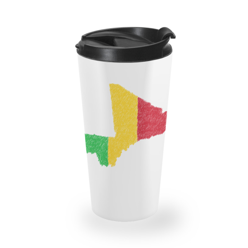 Mali Map Flag Drawing Line Art Travel Mug | Artistshot