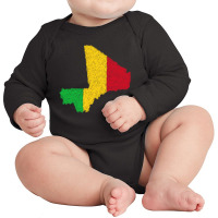 Mali Map Flag Drawing Line Art Long Sleeve Baby Bodysuit | Artistshot