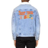 Groovy Short Track Vibes Costume Happy Teachers School Retro T Shirt Unisex Sherpa-lined Denim Jacket | Artistshot