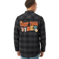 Groovy Short Track Vibes Costume Happy Teachers School Retro T Shirt Flannel Shirt | Artistshot