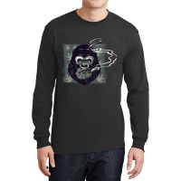 Smoking Angry Monkey Long Sleeve Shirts | Artistshot