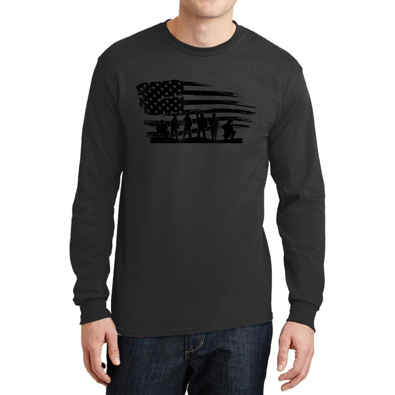 Vintage American Flag Soldiers Veterans Day Gifts Men Women Long Sleeve Shirts | Artistshot