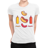 Hotdog Ingredient Elements Ladies Fitted T-shirt | Artistshot