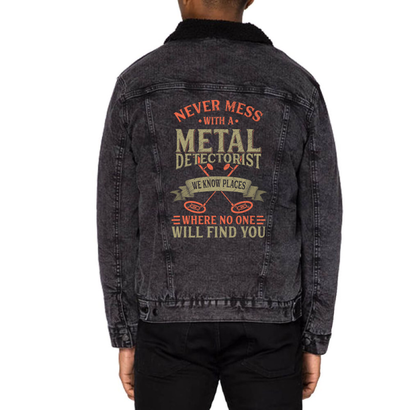 Funny Detectorist Metal Detecting Detectoring Unisex Sherpa-Lined Denim Jacket by TIMMYBWRIGHT | Artistshot