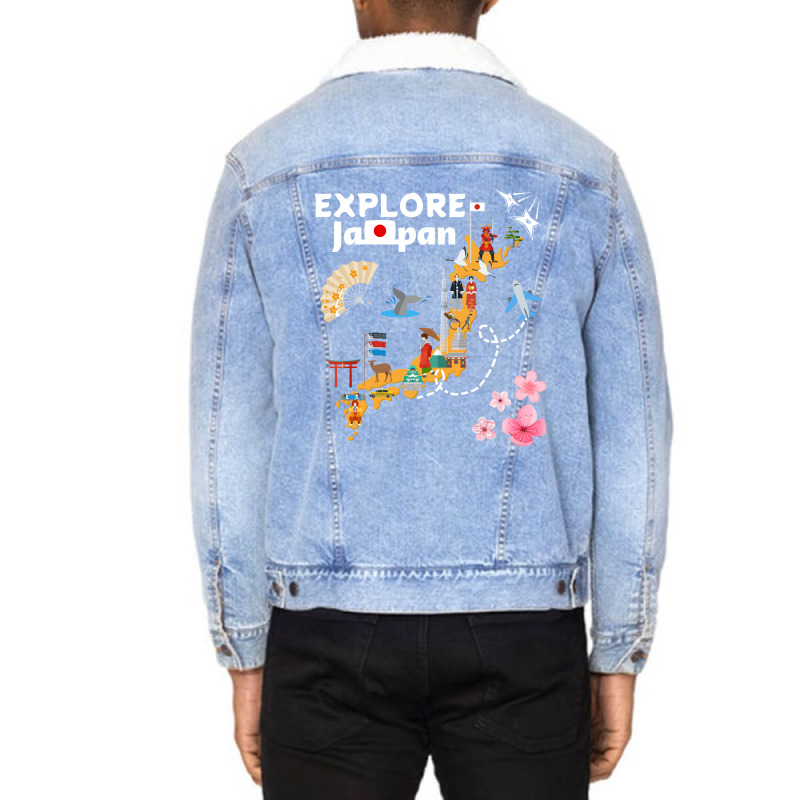 Explore Japan Unisex Sherpa-lined Denim Jacket | Artistshot