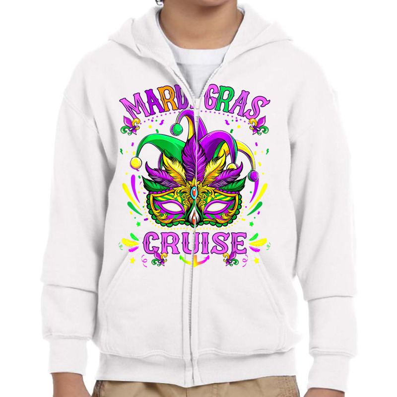 Mardi Gras Cruise Matching Parades Carnival Mask Festival T Shirt Youth Zipper Hoodie by delredske | Artistshot