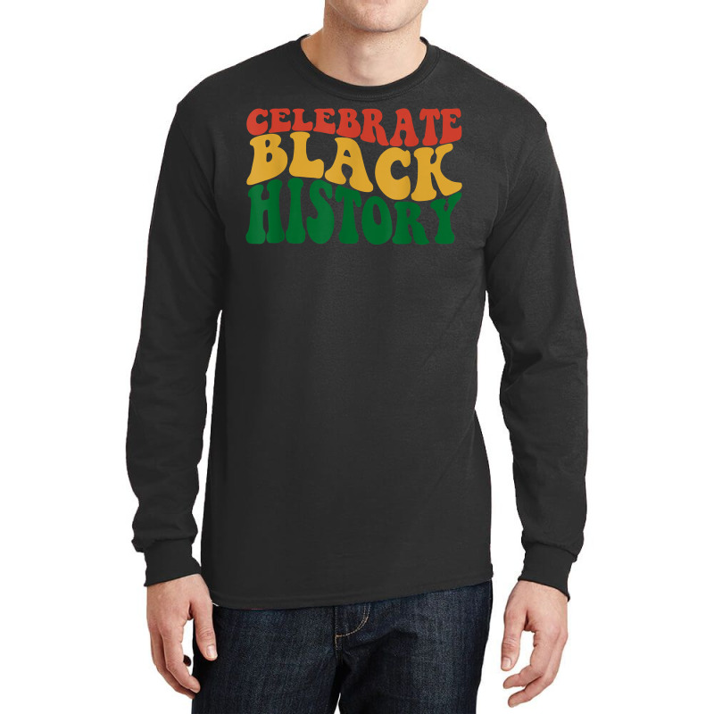 Retro Wavy Celebrate Black History Bhm African Pride T Shirt Long Sleeve Shirts | Artistshot